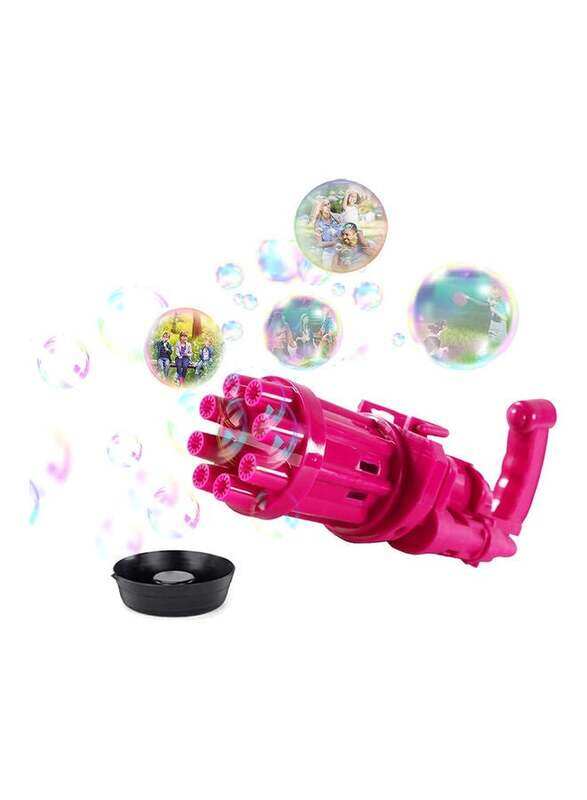 

XiuWoo 8-Hole Gatling Bubble Gun, Ages 2+, R20, Pink/Black