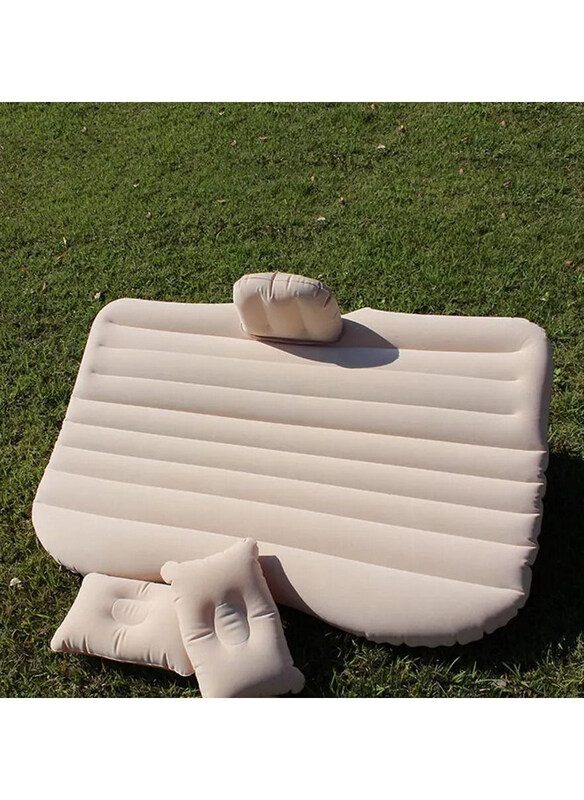 

Dubaigallery Inflatable Multifunctional Car Mattress with Sleep Pillow, Beige