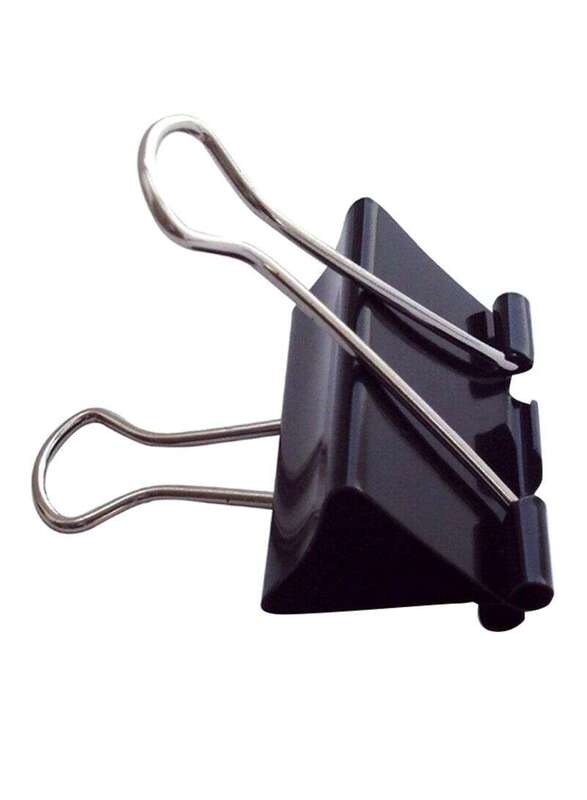 

Generic 12-Piece Binder Clip, Black/Silver