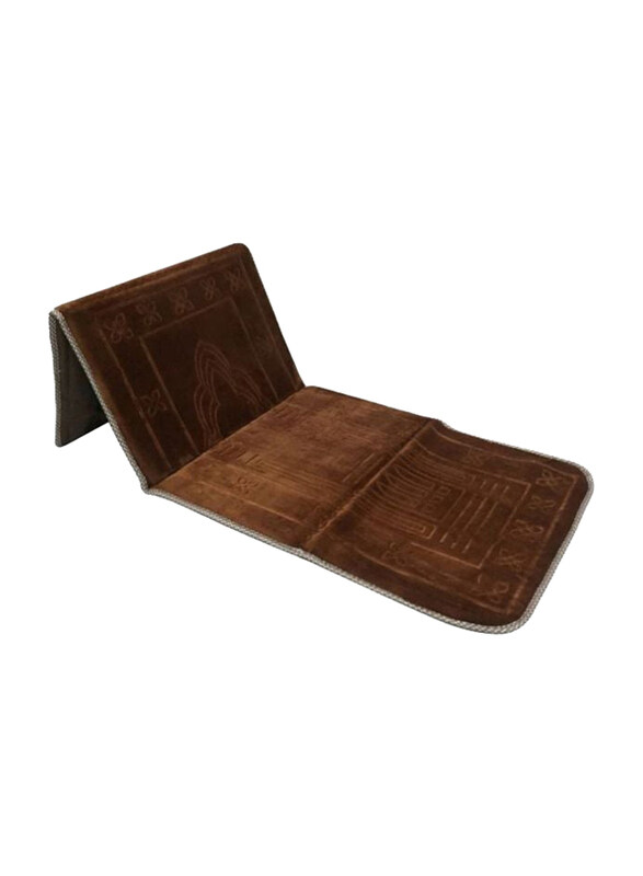 

Generic 2-In-1 Foldable Prayer Mat With Backrest, 145x54cm, Brown