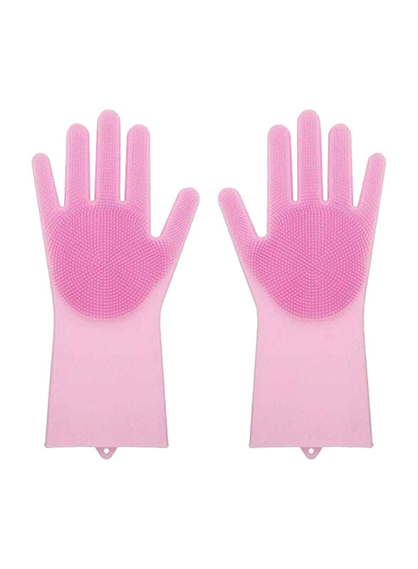 

Generic Upgraded Magic Reusable Silicone Gloves With Wash Scrubber Heat Resistant, 1 Pair