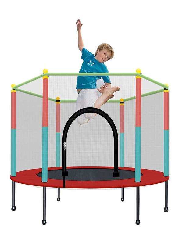 

Generic Kids Trampoline with Safety Enclosure Net, Ages 6+, Multicolour