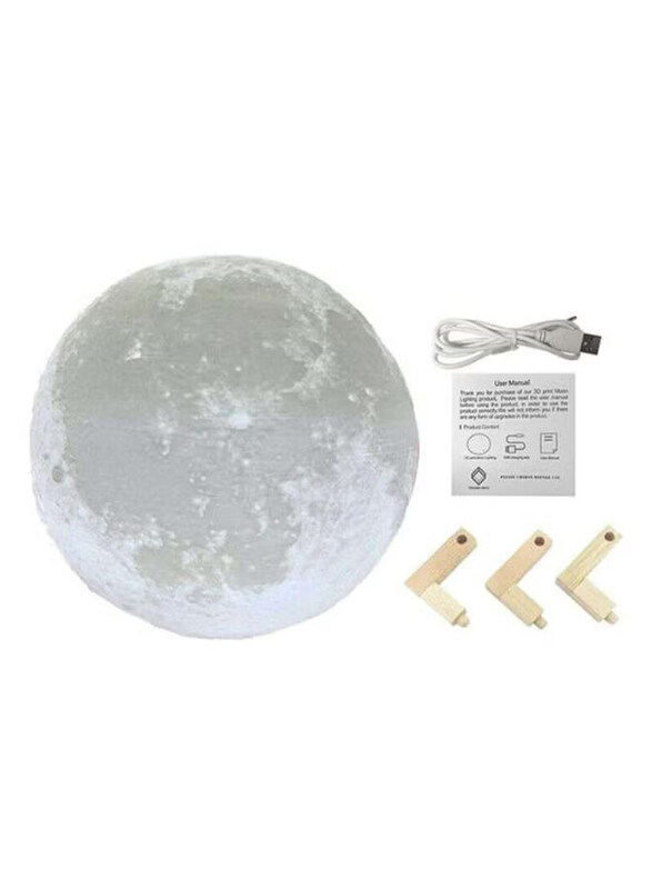 

Beauenty 3D Colour Changing Moon LED Table Lamp, White/Beige