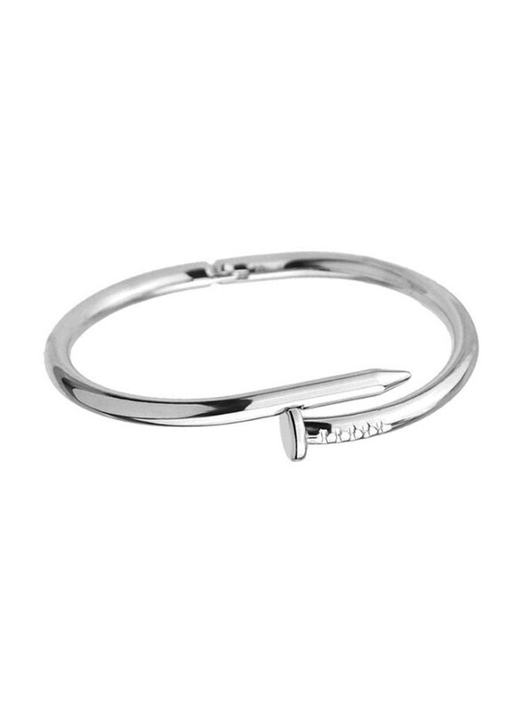 

Cartier Stainless Steel Nail Shaped Bracelet, Silver