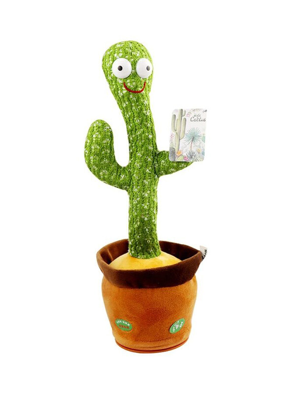 

XiuWoo Electric Dancing Cactus Plant Stuffed Toy, Ages 1+, Green/Brown