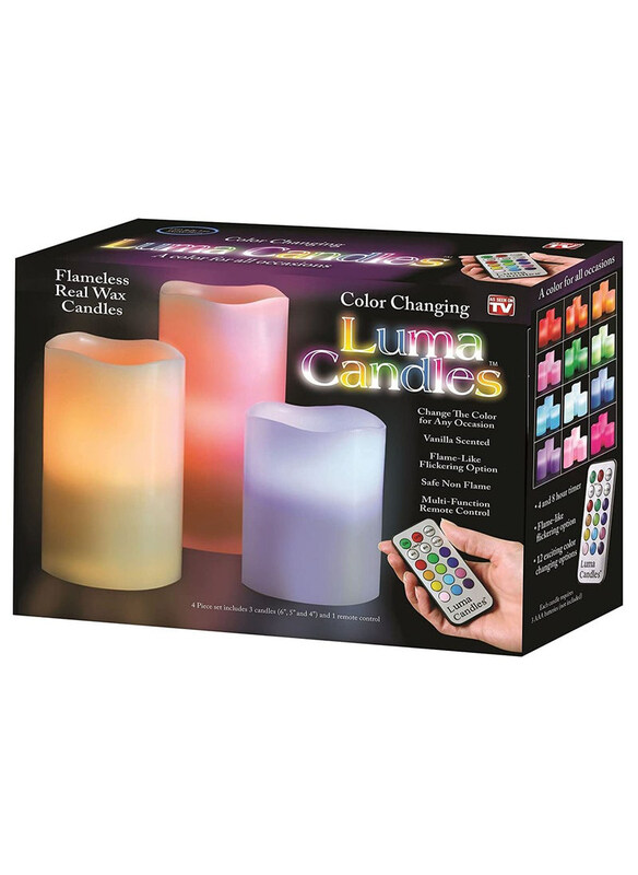 

Luma 3-Piece Scented LED Candle with Remote Control Set, Multicolour