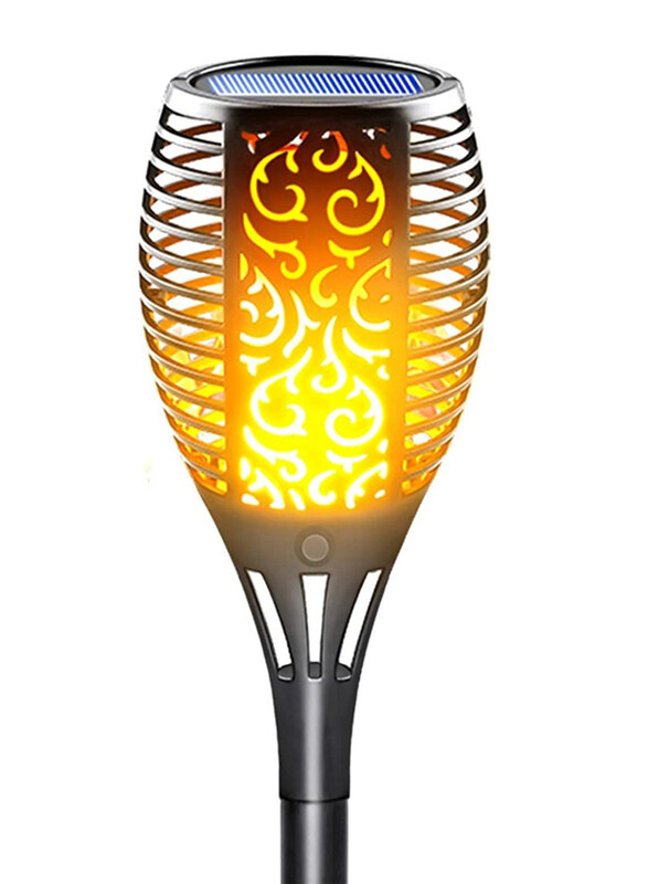 

DubaiGallery Solar Outdoor Flame Torch Lights with Flickering Flame & Waterproof Solar Pathway Lights for Garden, Black