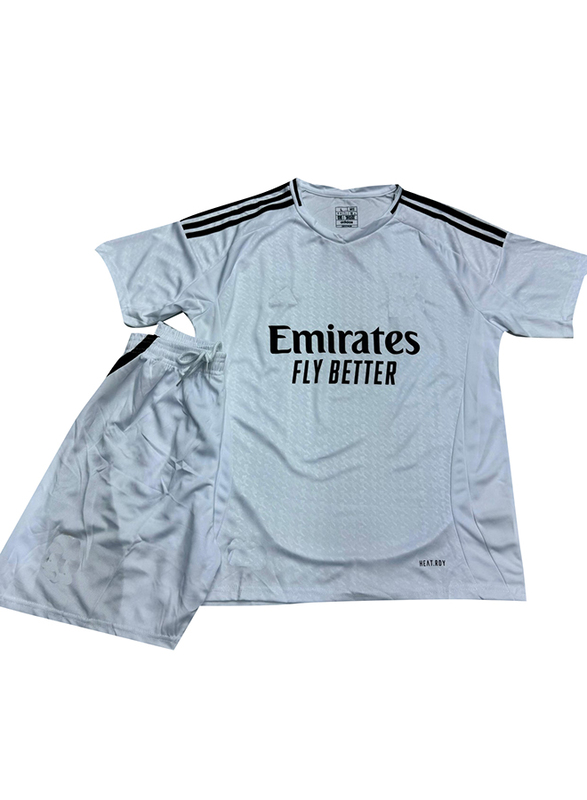 

Generic Football Team Emirates Fly Better Print World Fans Jersey with Shorts & Socks Unisex, White/Black