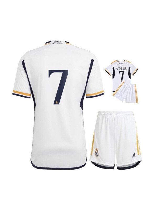 

Generic Real Madrid C.F. 23/24 New Season Home Football Fans Jersey and Shorts Set, White