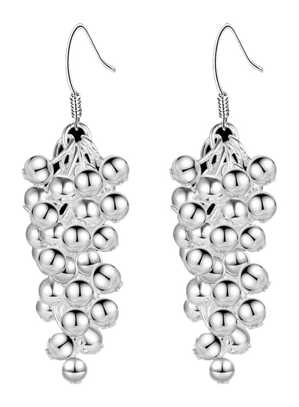 

Generic Gorgeous 925 Silver Plated Grape Earrings for Women, Silver