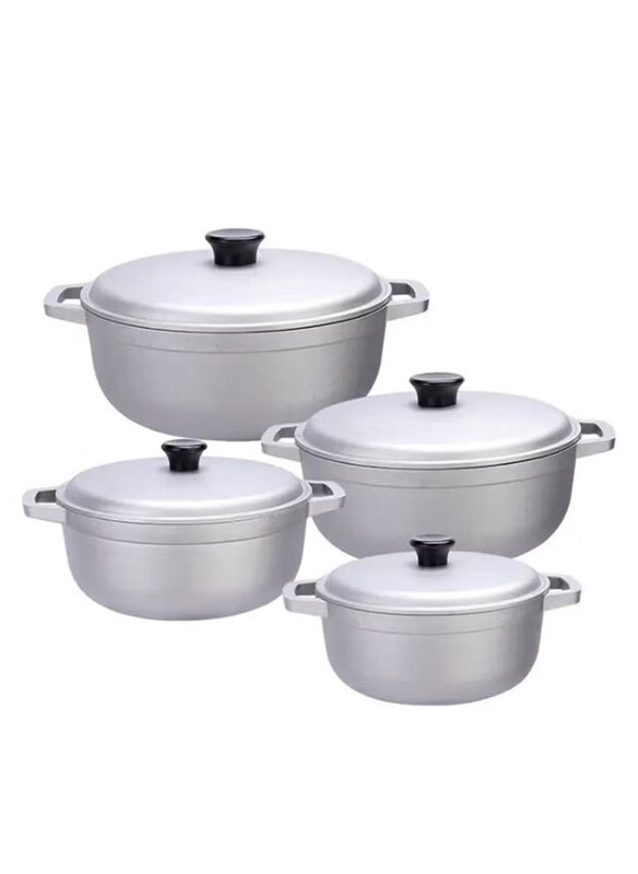 

DubaiGallery 4-Piece Aluminum Cookware Set, Silver