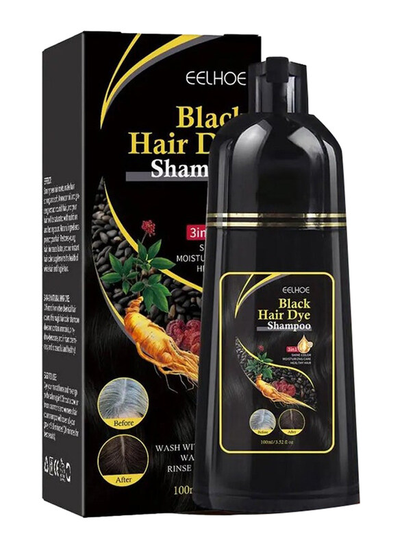 

Eelhoe 3-in-1 Hair Dye Color Shampoo, 100ml, Black