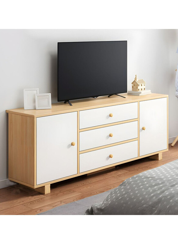 

DubaiGallery High Quality TV Cabinet Furniture Modern Minimalist Living Room, Beige/White