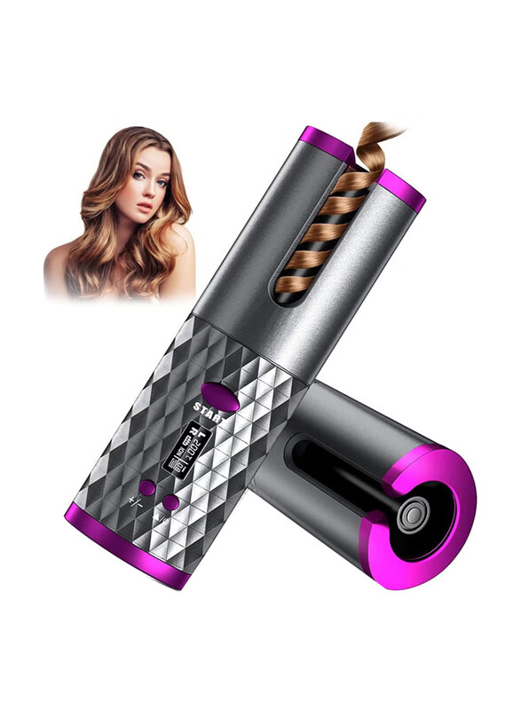 

Generic Cordless Auto Curling Iron Hair Curlers, Silver