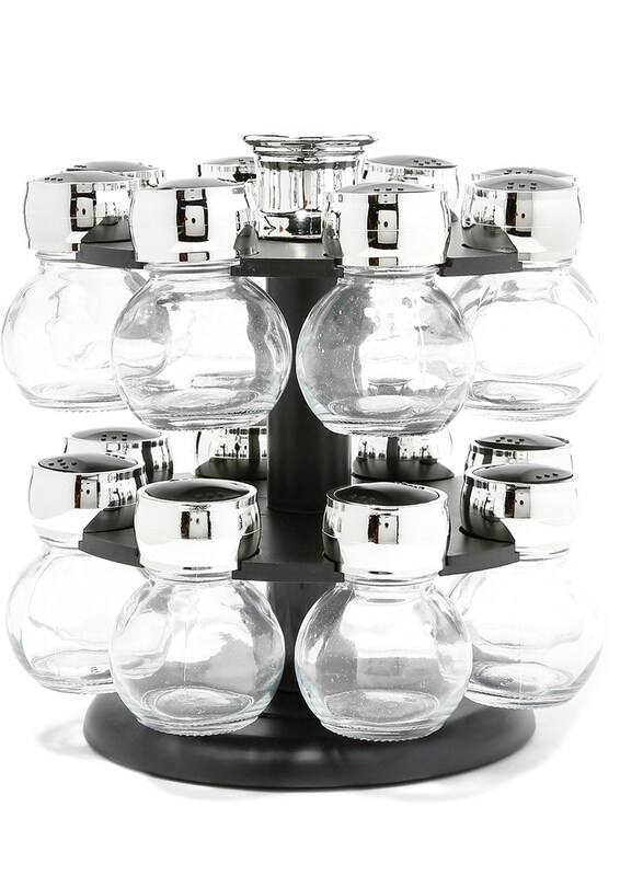 

Generic Spice Rack Set, 16 Pieces, 900, Black/Clear/Silver