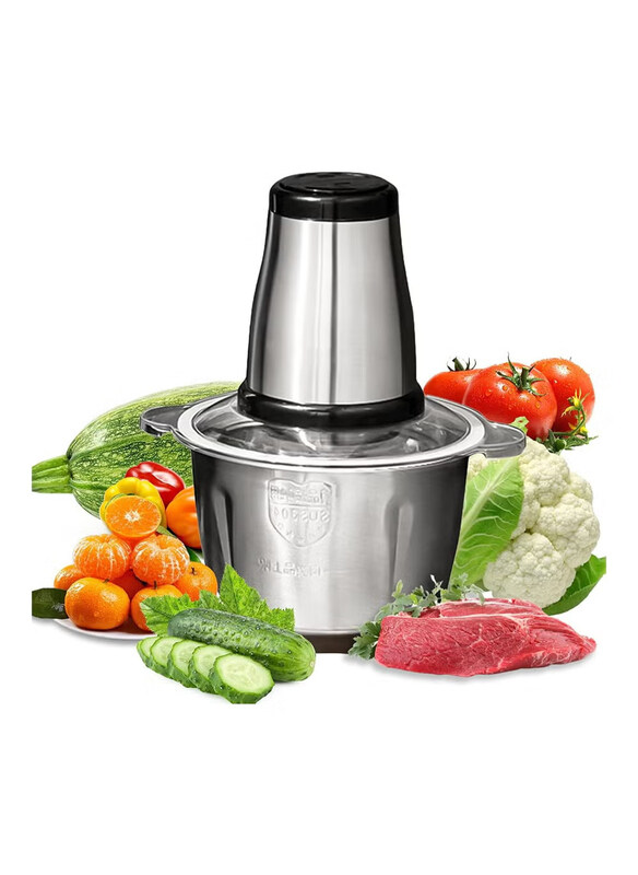 

DubaiGallery 3L Stainless Steel Electric Food Chopper, 300W, Silver