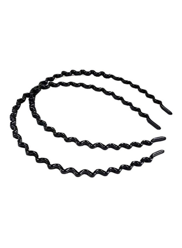 

Fok Zigzag Hair Band Set for All Hair Types, 2 Pieces, Black