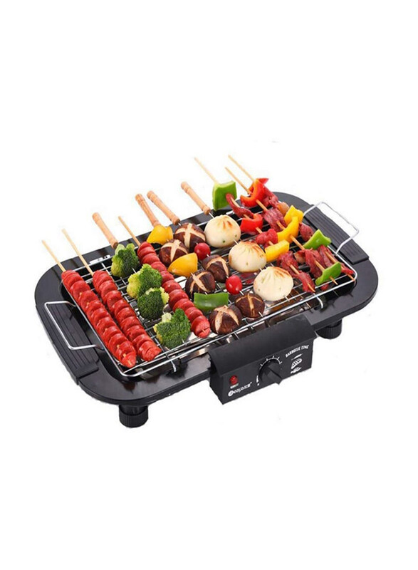 

BBQ Electric Barbeque Grill Electronic PAN with Power Indicator Light BBQ Grill Tandoori Maker, Black