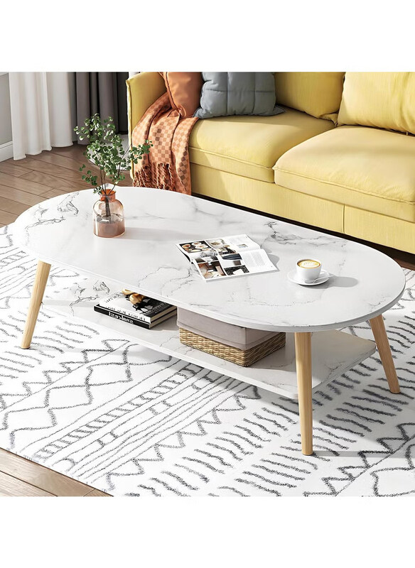 

DubaiGallery Single Layer Living Room Table, White