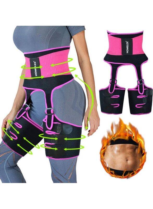 

XiuWoo 3-In-1 Thigh Waist Trimmer, XXXL, Pink/Black