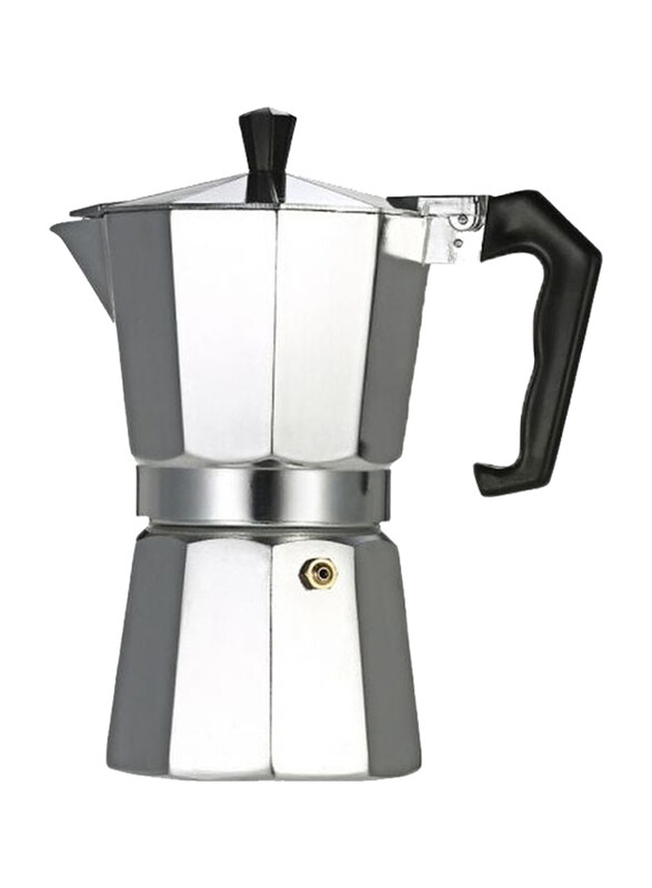 

Generic 12 Cup Stove Top Espresso Coffee Maker, 614gm, Silver/Black