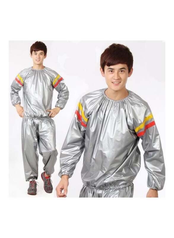 Vinyl Fabric Sauna Suit, 5X-Large, Silver