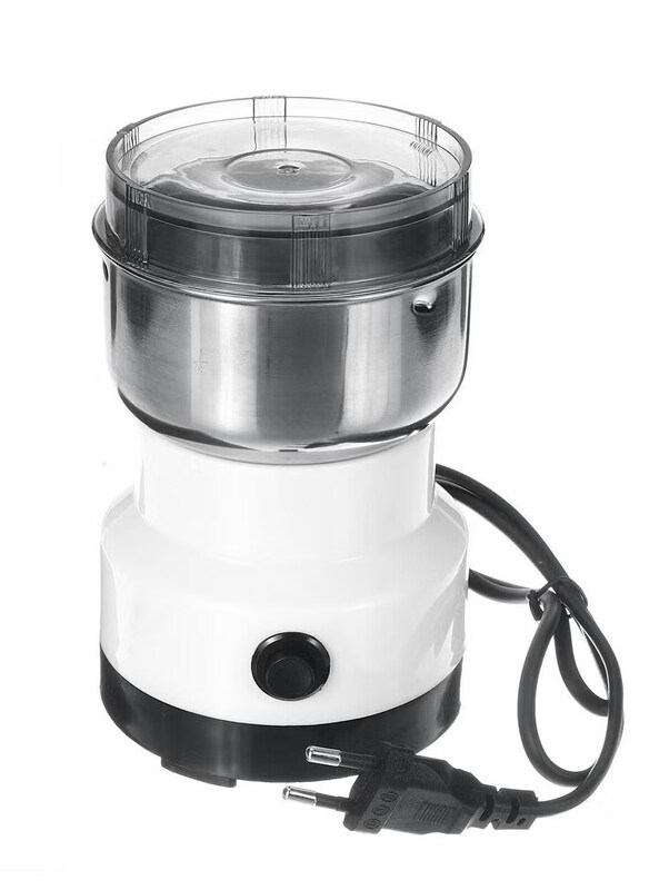 

DubaiGallery 0.2L Electric Coffee Bean Grinder, 150W, White/Silver