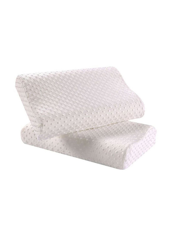 

DubaiGallery Cervical Health Care Memory Foam Orthopaedic Latex Neck Pillow, White