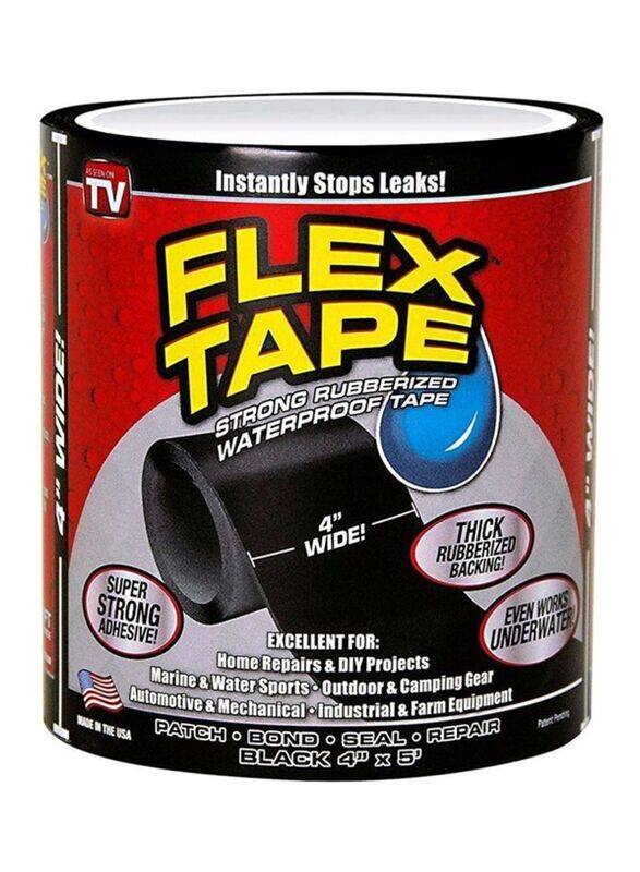 

Flex Tape Strong Rubberized Waterproof Seal Tape, 4" x 5', Black