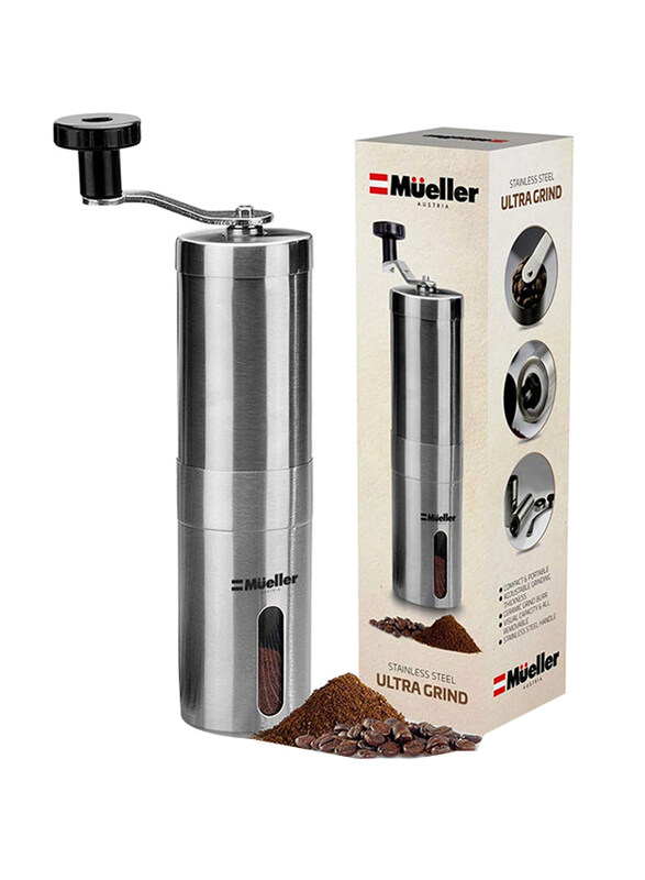 

Milaya Portable Stainless Steel Manual Coffee Bean Hand Grinders, LS-K01, Silver