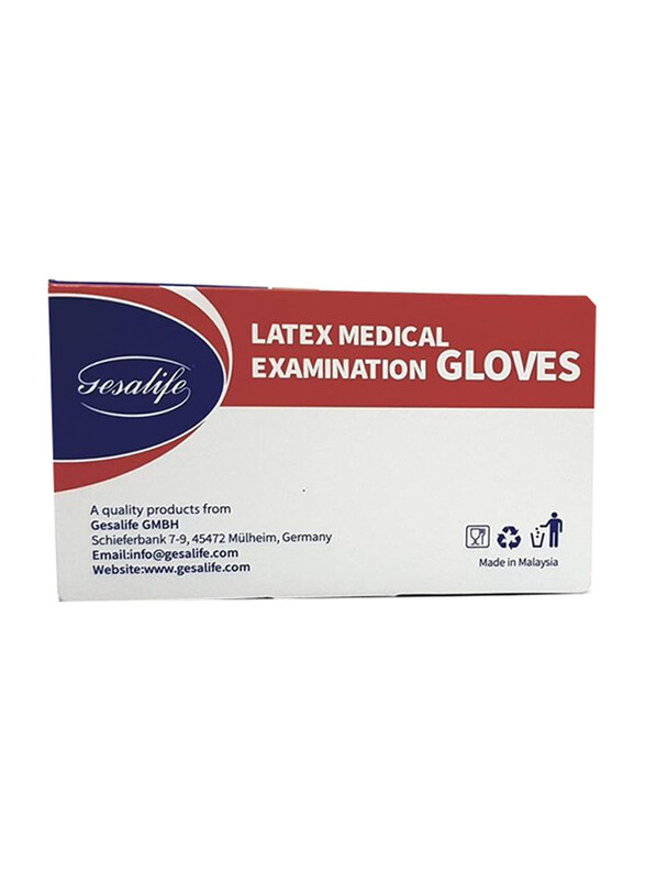 

Gesalife Latex Medical Examination Glove, 100 Pieces, White