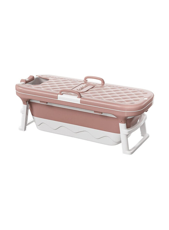 

DubaiGallery Large Capacity Silicone Portable Bathtub, Pink/White