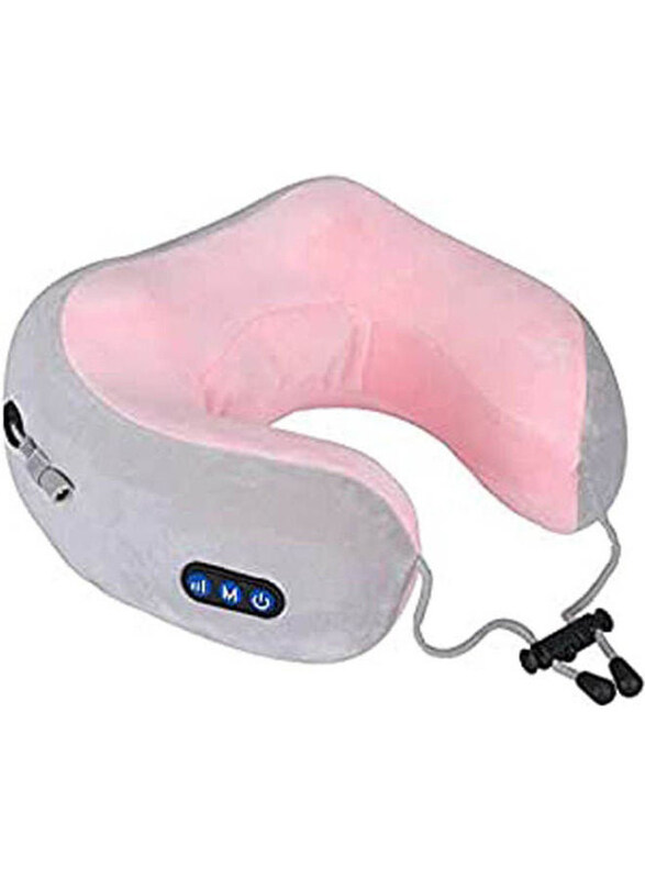 

Generic Neck Massager U Shape Pillow Electric Rechargeable Massager Cotton Blend, Pink, Multicolour, One Size