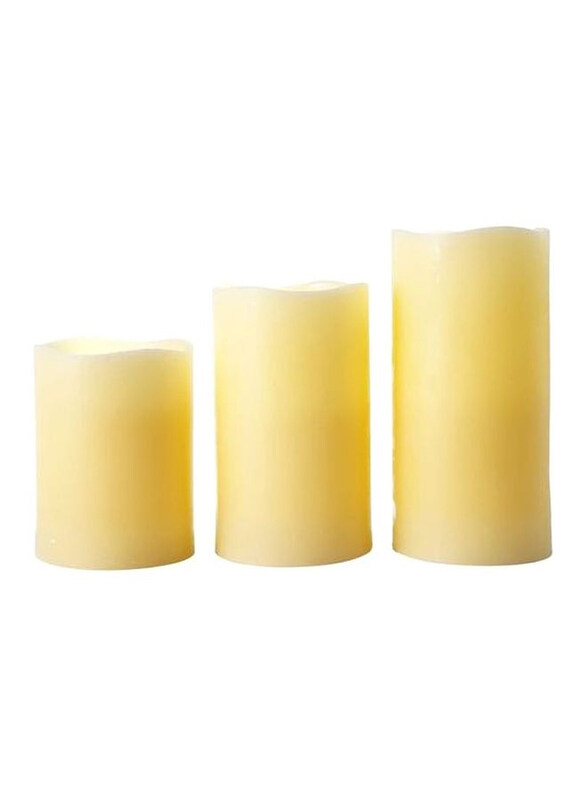 

Generic Colour Changing Flameless Candle Set With Remote, 3 Pieces, Beige