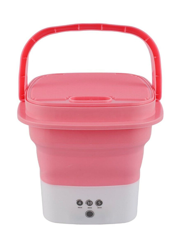 

Generic Portable Small Folding Clothes Cleaning Washing Machine, Pink