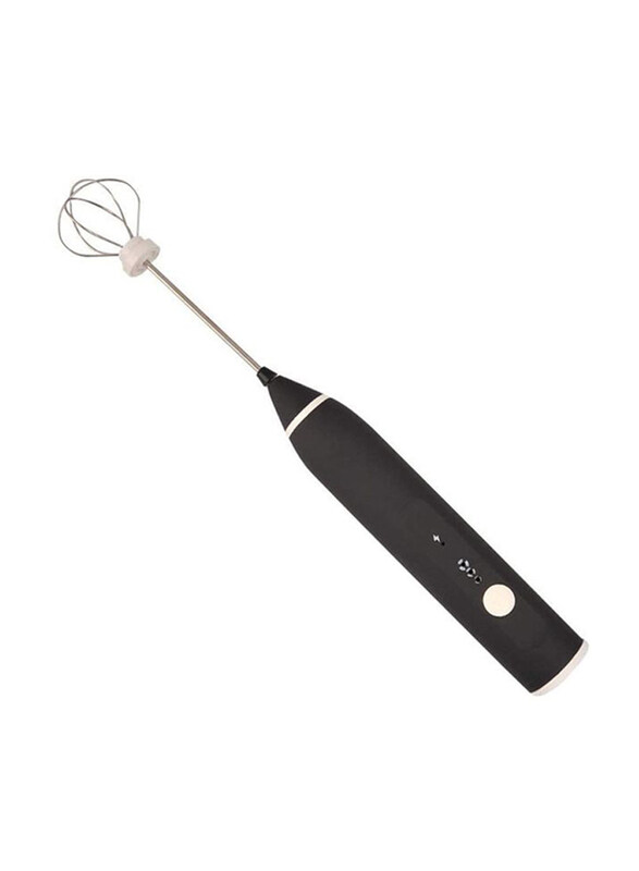 

Xiuwoo 3-Piece Electric Milk Frother And Whisk Set, W26, Black/Silver
