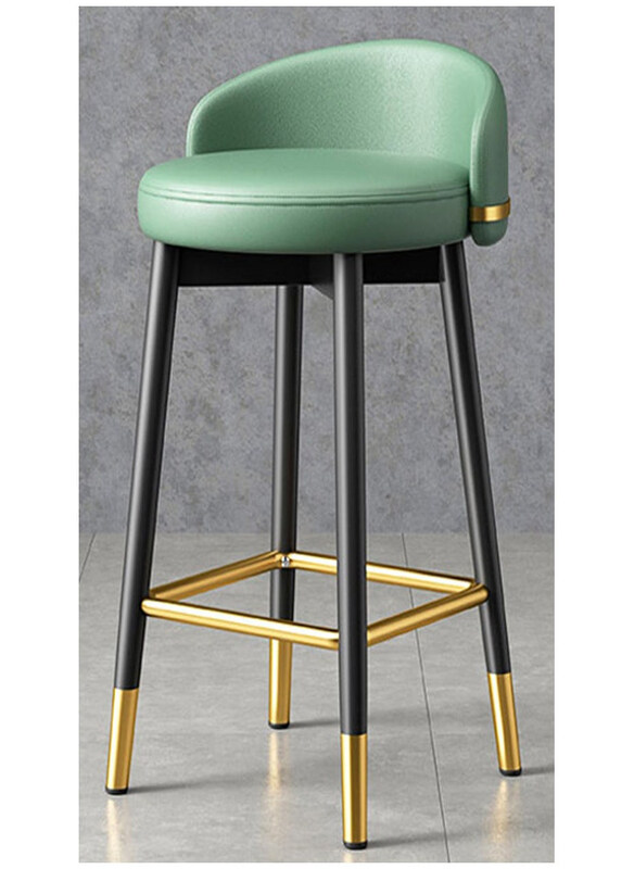 

DubaiGallery Modern Velvet Home Footrest Gold Legs Counter Stools Backrest Upholstered Bar Stool, Multicolour
