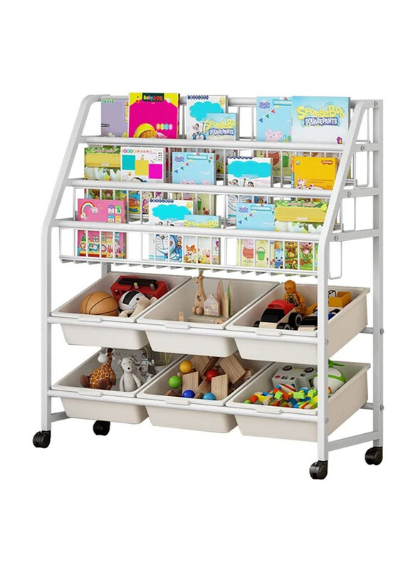 

DubaiGallery Bookshelf Children's Book Rack Organizer, White