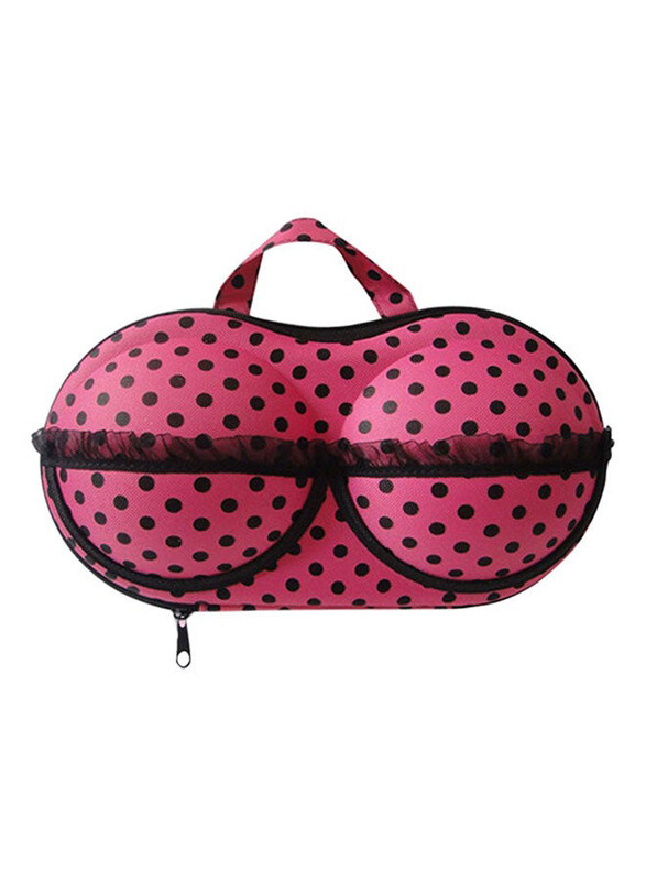 

Generic Polka Dotted Bra Organizer, Pink/Black