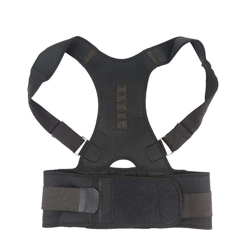 

Generic Brace Shoulder Spine Back Support Magnetic Therapy Posture Corrector Belt, Black