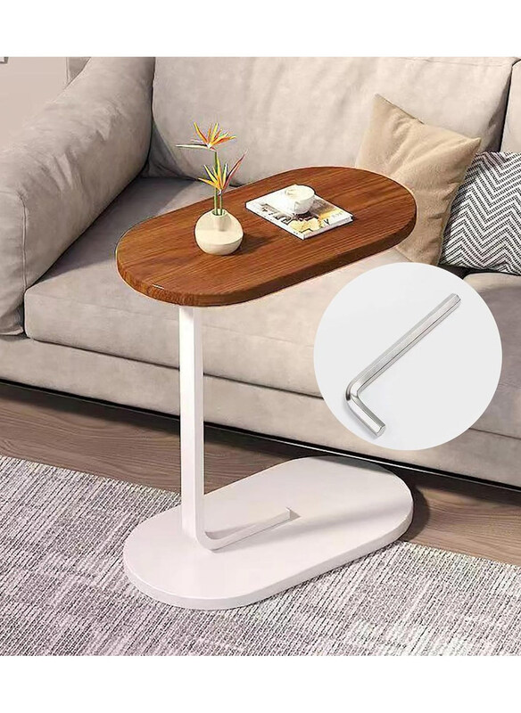 

DubaiGallery Oval Coffee Table Decor, Brown/White