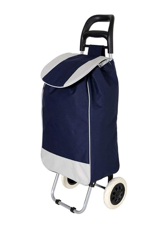 

DubaiGallery 2 Wheels Foldable Trolley Detachable Bag with Utility Pull and Push Carts, Navy Blue