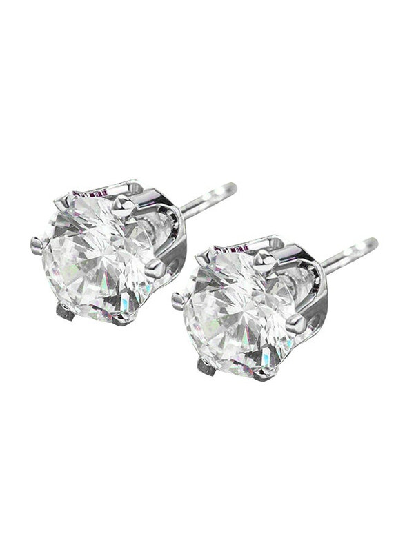 

Fashion White Gold Plated Cubic Zirconium Studs for Women