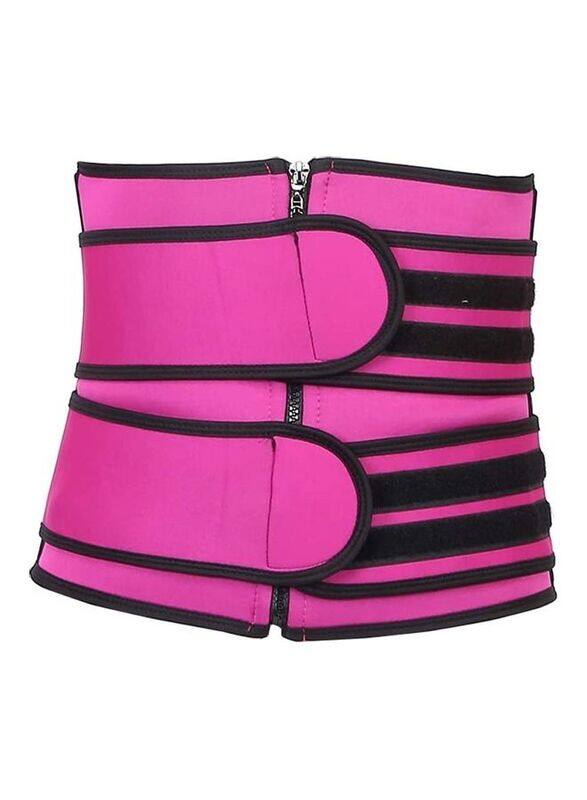 

XiuWoo Waist Trainer Trimmer Sauna Sweat Belt Shapewear, Medium, Rose/Black