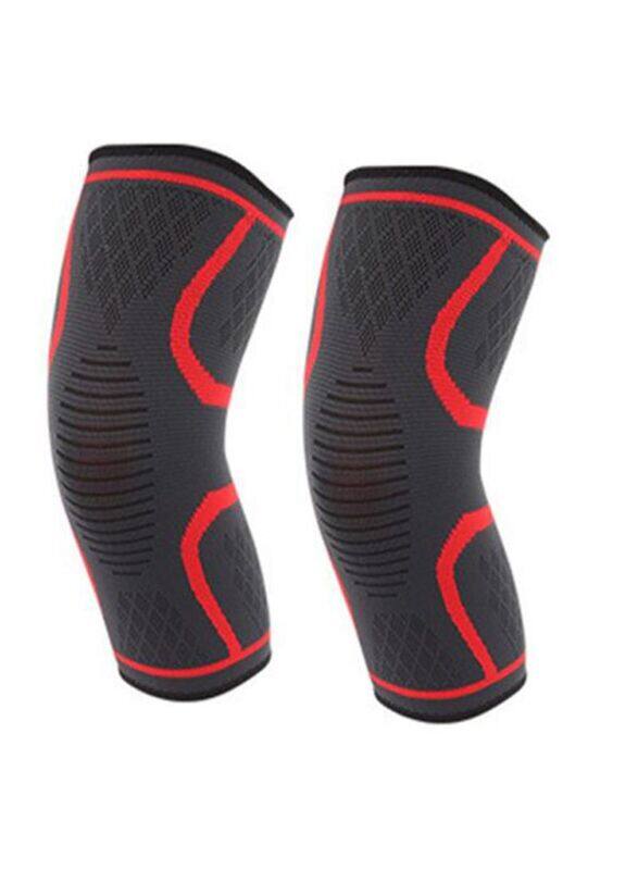 

Generic Football Protective Knee Pad, 1 Pair, X-Large, Red/Black