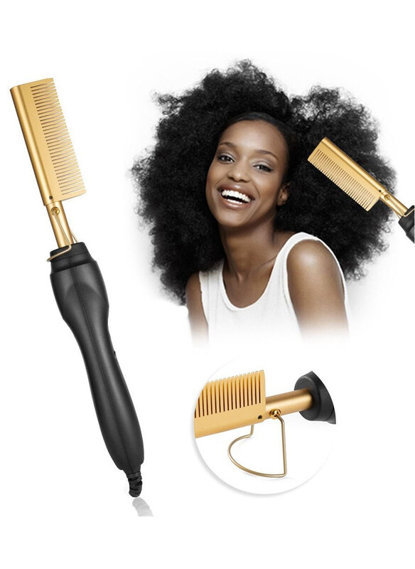 

DubaiGallery Curling Hot Comb Wet Dry Hair Straightener, Black