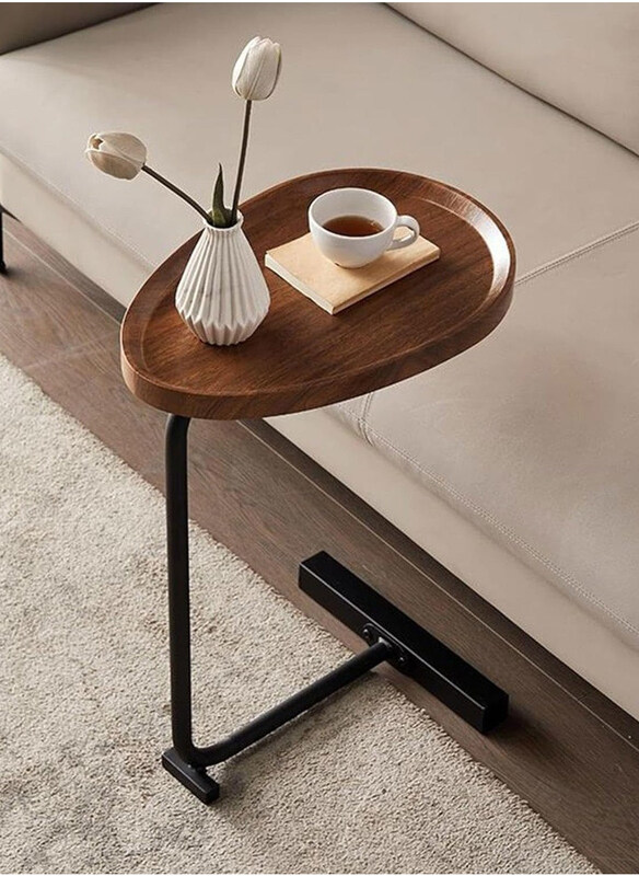 

DubaiGallery Side Table Small Bedside Table, Brown/Black