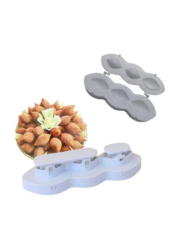 

Dubai Gallery Household DIY Kitchen Kibbeh Meat Stuffing Meatballs Mold, White