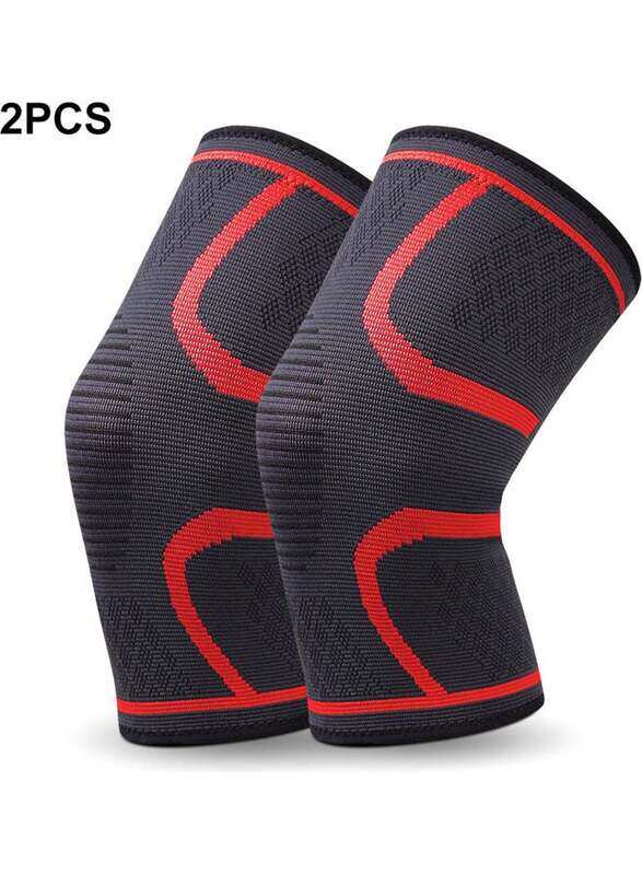 

Generic Protective Sport Joint Pain-Relief Knee Pad Set, Medium, Red/Black
