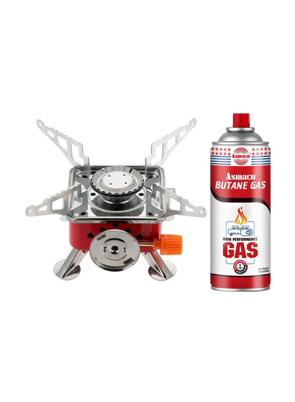 

Asmaco Camping Collapsible Gas Stove with Butane Gas, Multicolour